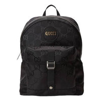 Men's Gucci Off The Grid OTG Environmental Friendly Series Logo Leather Logo Nylon schoolbag Backpack Black 644992-H9HON-1000