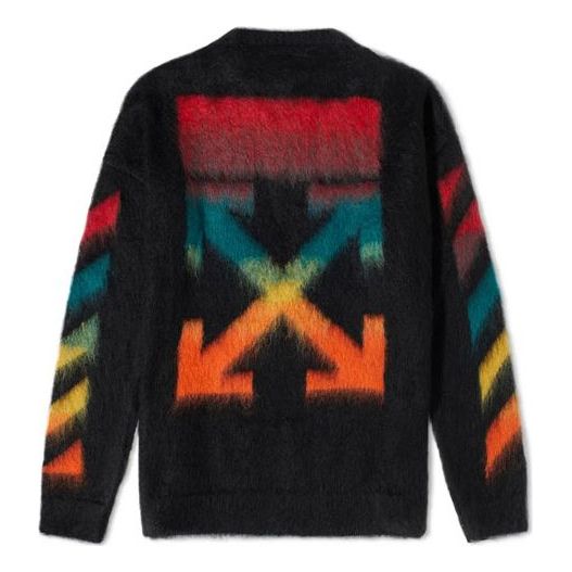 Off-White Classic Arrow Logo Printing Pullover Knit Black OMHA036E20KNI0011087