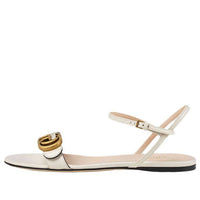 (WMNS) Gucci Double G Leather Sandal 'White' 524631-A3N00-9022