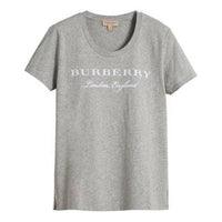 Burberry Alphabet Logo Circle Collar cotton short-sleeved Grey 40570461