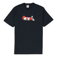 Supreme FW18 Cat in the Hat Tee Navy Short Sleeve Unisex Navy Blue SUP-FW18-1206