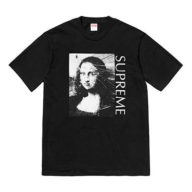 Supreme Mona Lisa Printing Short Sleeve Unisex Black SUP-SS18-441