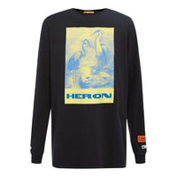 Men's HERON PRESTON Printing Long Sleeves Black HMAB005F196000080488