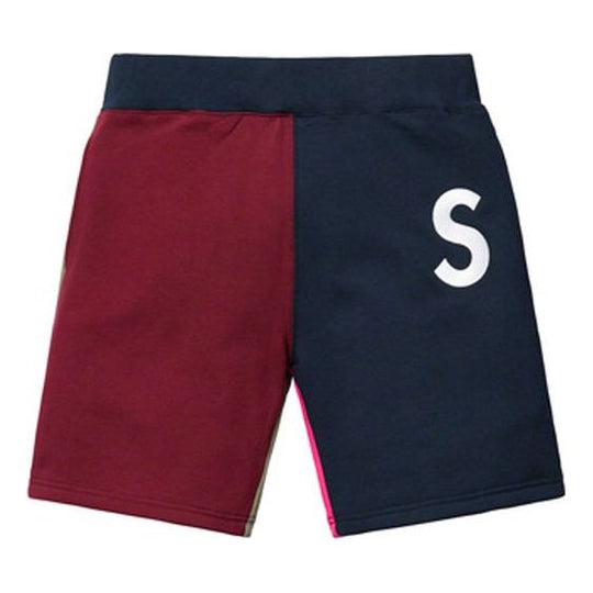 Supreme SS19 S Logo Colorblocked Sweatshort Navy S SUP-SS19-314