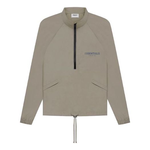 Fear of God Essentials SS21 Half Zip Track Jacket Taupe FOG-SS21-648