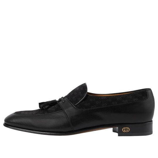 Gucci Tassel-trim Leather Loafers 'Black' 723613-AABAW-1000