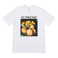 Supreme FW18 Still Life Tee Ash Grey Alphabet Printing Short Sleeve Unisex Gray White SUP-FW18-018