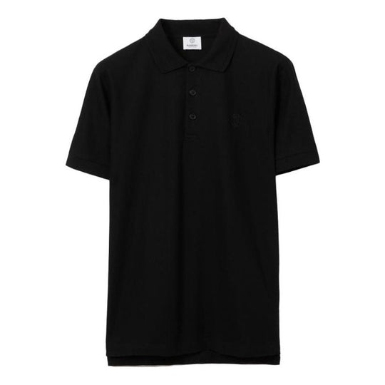 Men's Burberry Pattern Short Sleeve Polo Shirt Black 80431221