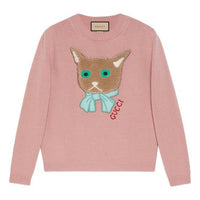 (WMNS) Gucci Wool Jumper With Cat Patch 'Antique Rose' 662173-XKBYI-6183