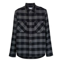 Off-White Arrow flannel Plaid Long Sleeves Shirt Version Black OMGA133F21FAB0010501