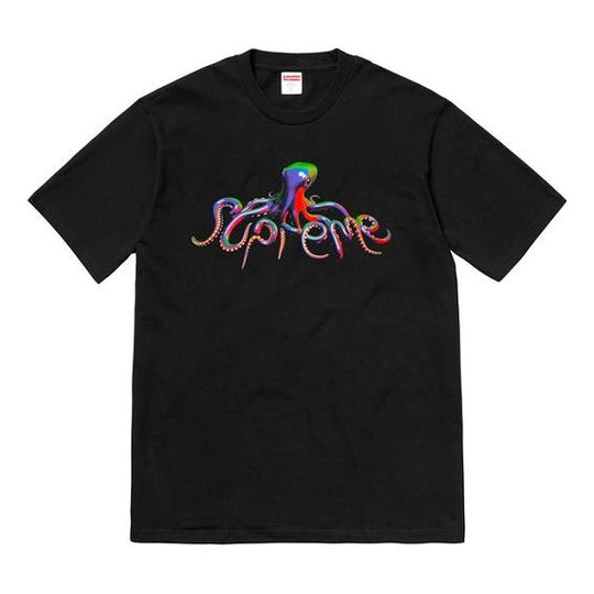 Supreme SS18 Tentacles Tee Black Octopus Printing Short Sleeve Unisex SUP-SS18-493