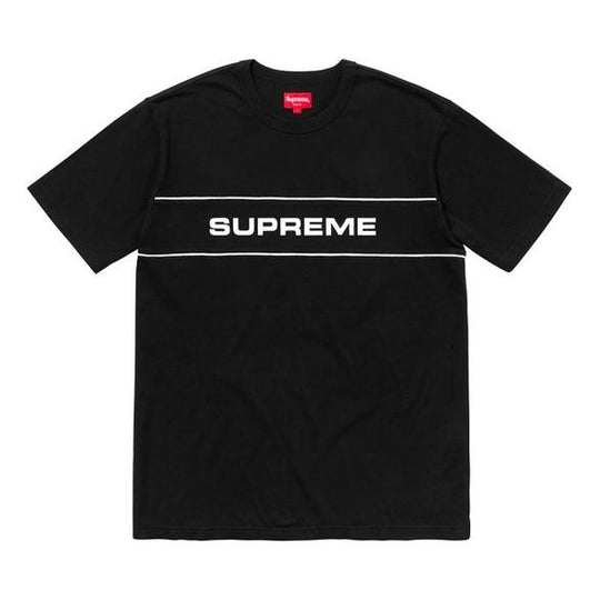 Supreme SS18 Team Ringer Tee Black Logo Tee SUP-SS18-534