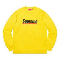 Supreme SS20 Week 2 Underline Crewneck logo Round Neck Pullover Unisex Yellow SUP-SS20-349