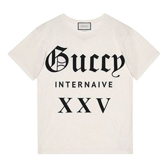 Gucci Guccy Series Cotton Short Sleeves Unisex White 492347X3P077561