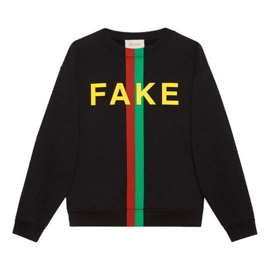 Gucci 'Fake/Not' Print Cotton Jersey Sweatshirt 'Black' 635847-XJCXY-1082