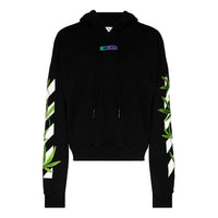 Off-White Weed Arrows Oversized Hoodie 'Black White Green' OMBB037S22FLE0101055