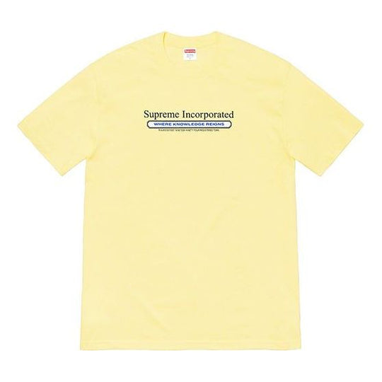 Supreme FW19 Week 7 Inc. Tee Chest Alphabet Short Sleeve Unisex Yellow SUP-FW19-753