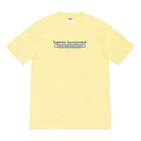 Supreme FW19 Week 7 Inc. Tee Chest Alphabet Short Sleeve Unisex Yellow SUP-FW19-753