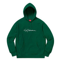 Supreme FW18 Classic Script Hooded Sweatshirt Dark Green SUP-FW18-117