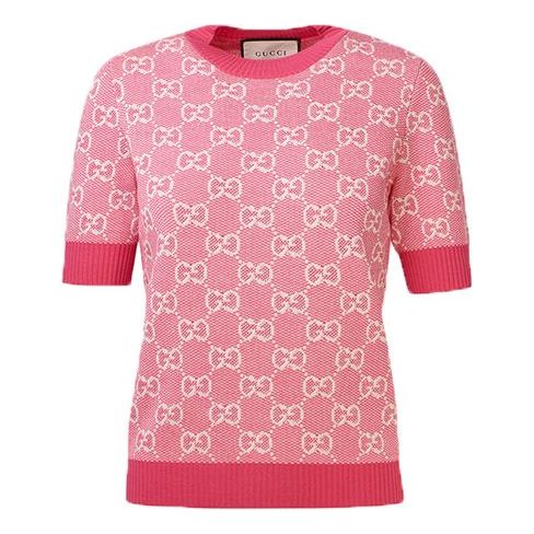 (WMNS) Gucci Gg Wool-Blend Pearl Cotton Sweater For Pink/Red 629456-XKBHQ-5016