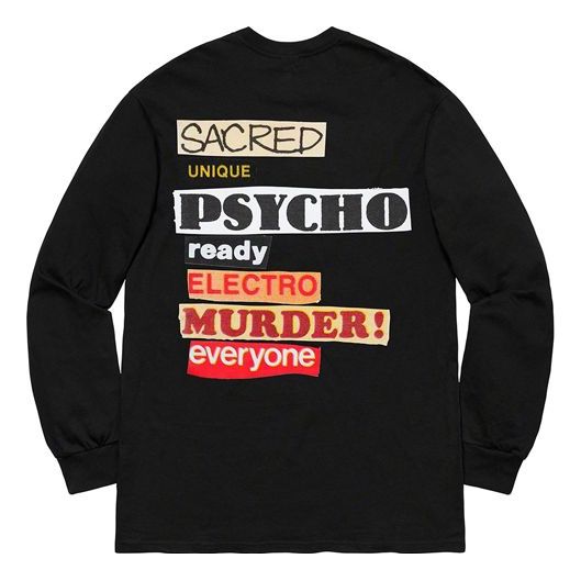 Supreme SS20 Week 1 Sacred Unique L/S Back Alphabet Long Sleeves Unisex Black SUP-SS20-332