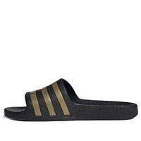 adidas Adilette Aqua Slides 'Black Gold Metallic' EG1758