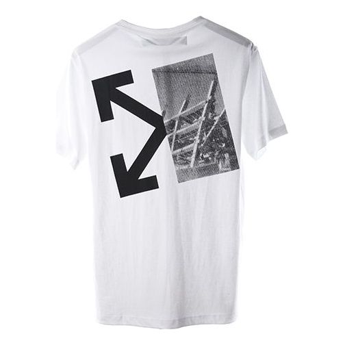 Off-White C/O Virgil Abloh Men'S White Splitted Arrows Over Tee OMAA038E191850100110