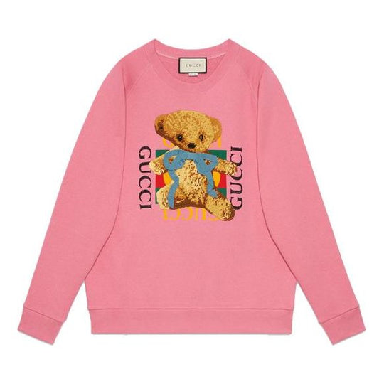 (WMNS) Gucci Animal Print Round Neck Long Sleeve Sweater For Pink 489677-X9N17-5681