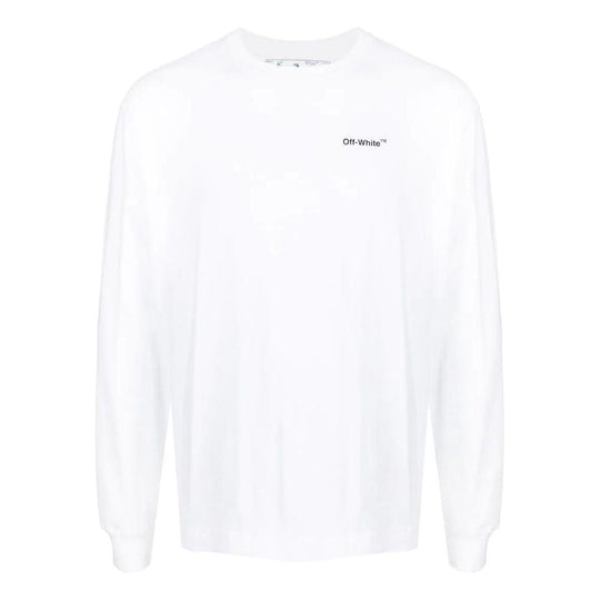 Men's Off-White SS22 Logo Printing Long Sleeves White T-Shirt OMAB064C99JER00301100110