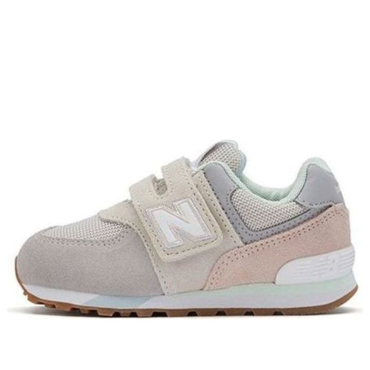 (TD) New Balance 574 Low-Top Running Shoes Grey/Pink IV574PG1