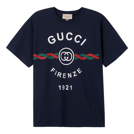 Gucci Firenze Print Tee 'Navy' 616036-XJD7T-4795