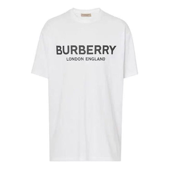 Burberry Logo Printing Cotton Short Sleeve Unisex White 80094951