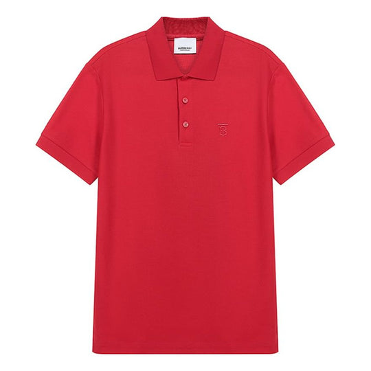 Men's Burberry FW20 Cotton Short Sleeve Polo Shirt Red 80143171