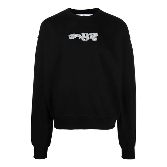 Off-White Logo Print Crew Neck Sweatshirt 'Black' OMBA058F22FLE0031001