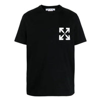 Men's Off-White SS22 Arrow Printing Short Sleeve Black T-Shirt OMAA027C99JER00210011001