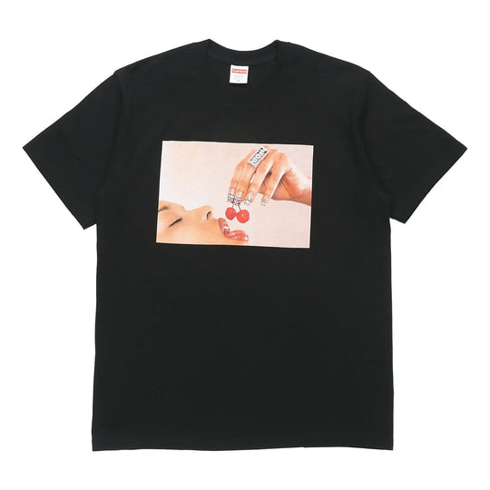 Supreme SS20 Week 1 Cherries Tee Cherry Round Neck Short Sleeve Unisex Black SUP-SS20-279