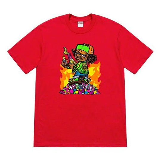 Supreme SS19 Molotov Kids Tee Red Little Boy Short Sleeve Unisex SUP-SS19-718