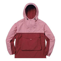 Supreme SS18 Split Anorak Pink Colorblock hooded Interchange Jacket Unisex SUP-SS18-546