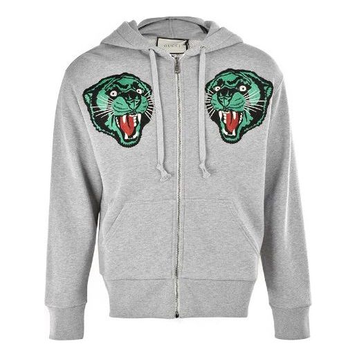 Gucci Tiger Head Hooded Jacket 'Grey Green' 519681-XJAOB-1097