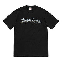 Supreme FW18 Liquid Tee Black Silver logo Short Sleeve Unisex SUP-FW18-010