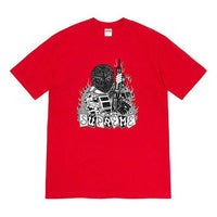 Supreme FW19 Week 7 Mercenary Tee Mercenaries Printing Short Sleeve Unisex Red SUP-FW19-726