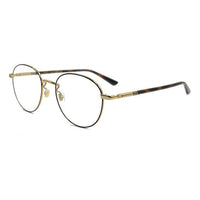 Gucci Round Frame Color Enamel Ribbon Element Optical Glasses Frame Sub-Edition Black/Golden GG0392O-002