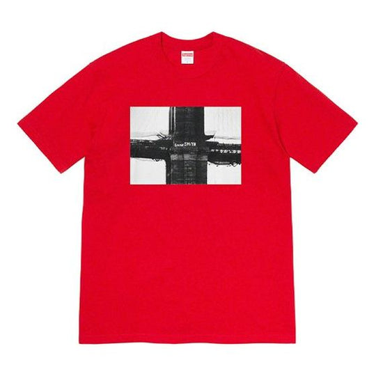 Supreme FW19 Week 17 Bridge Tee Graffiti Printing Short Sleeve Unisex Red SUP-FW19-10920