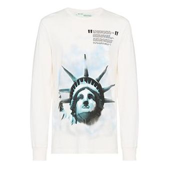 Off-White Statue of Liberty Long Sleeved T-Shirt 'Black White Blue' OMAB001E181850150210