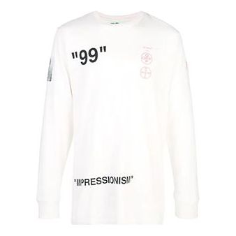 Off-White Pattern Printing Round Neck White OMAB001R191850110288