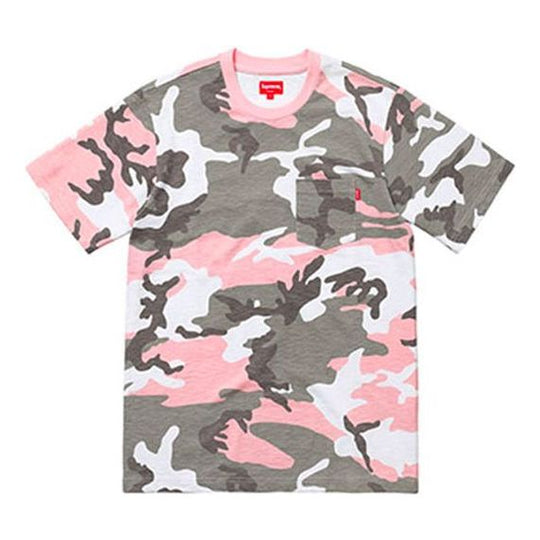 Supreme Pocket Tee Pink Camo Camouflage Short Sleeve Unisex 'Pink Gray' SUP-SS18-350