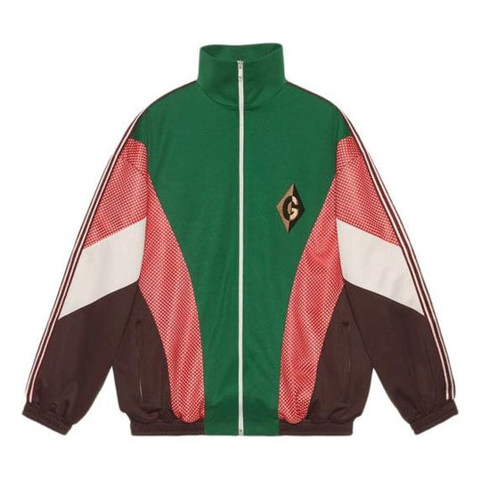 Gucci Patchwork Sportswear Jacket For Men Green Brown White 587372-XJBOJ-3103