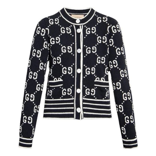 (WMNS) Gucci GG cotton blend cardigan 'Black' 753917-XKCAN-1289