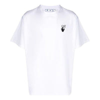 Men's Off-White SS22 Solid Color Arrow Logo Printing Round Neck Short Sleeve Loose Fit White T-Shirt OMAA038R21JER00201250125