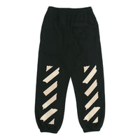 Off-White Black Gold Rubber Strap Stripe Sports Pants Black OMCH022R20E300021048